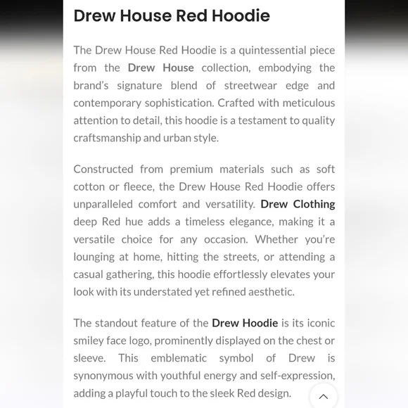 DREW HOUSE RED HOODIE -hooded sweatshirt like new. Hard to‎ find - Picture 6 of 6